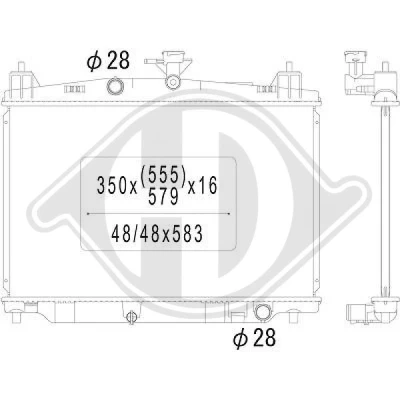 Bilde av DIEDERICHS DCM2267 Radiator 350 555 16 Climate MAZDA: 2 Hatchback
