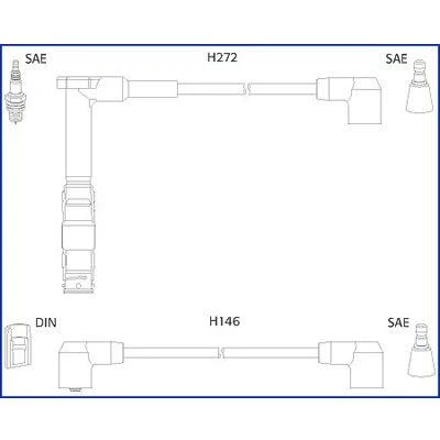 Bilde av HITACHI 134777 Pluggledninger MERCEDES BENZ: SL Cabrio, W124 Sedan, E Klasse Sedan