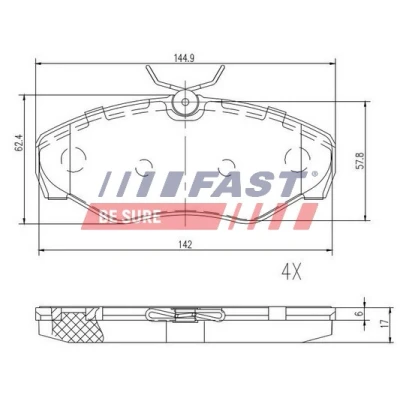 Bilde av FAST FT29542 Bremseklosser framaksel ekskl. slitasjevarselkontakt OPEL: Vivaro A Van, Combi, NISSAN: Primastar Minibuss, Van
