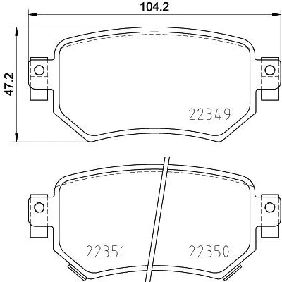 Bilde av HELLA 8DB 355 025 561 Bremseklosser med akustisk slitasjevarsel MAZDA: 6 Stasjonsvogn, Sedan