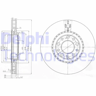 Bilde av DELPHI BG3951 Bremseskiver 305 28 5 ventilert oljet ubehandlet uten hjullager, ABS sensorring ALFA ROMEO: 159 Sportwagon, Giulietta Hatchback