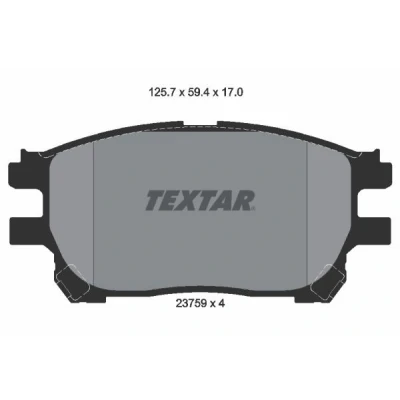 Bilde av TEXTAR 2375901 Bremseklosser ikke klargjort for slitasjeindikator TOYOTA: Previa / Estima II