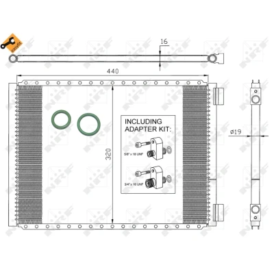 Bilde av NRF EASY FIT 35952 Kondensator med tetningsring Aluminium 440