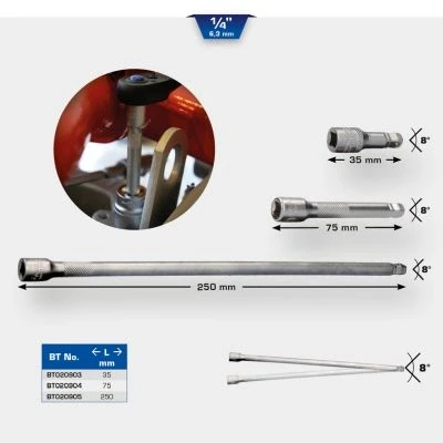 Bilde av KS TOOLS BT020904 Forlengelse, pipenøkkel 75 6,3 (1/4&quot;)