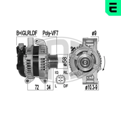 Bilde av ERA 209534A Dynamo 14V 150A TOYOTA: RAV4 III SUV