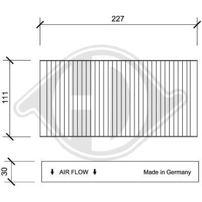 Bilde av DIEDERICHS DCI0088S Kupéfilter pollenfilter 228 111 30 Climate HONDA: CR V 2