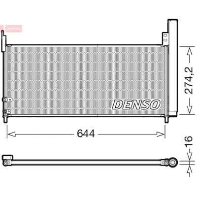 Bilde av DENSO DCN50116 Kondensator med tørker R 134a