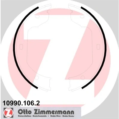 Bilde av ZIMMERMANN 10990.106.2 Handbromsbackar Bildet viser leveranseinnholdet BMW: 5 Sedan, Touring, X3, VOLKSWAGEN: Touareg I, Multivan (7HM
