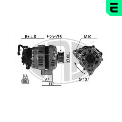 Bilde av ERA 210024A Dynamo 14V 120A HYUNDAI: SANTA FE 2, i30 I Hatchback, Tucson, KIA: cee‘d SORENTO 1, Sportage II