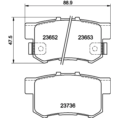 Bilde av HELLA 8DB 355 009 581 Bremseklosser med akustisk slitasjevarsel HONDA: CR V 2, Accord 7 Limousine, Jazz 2