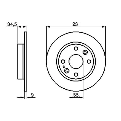 Bilde av BOSCH 0 986 478 242 Bremseskiver 231 9 4 100 fullt ut oljet MAZDA: MX 5 I, 323 C IV Hatchback