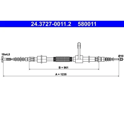 Bilde av ATE 24.3727 0011.2 Bremsekabel 1235
