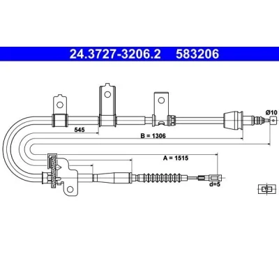 Bilde av ATE 24.3727 3206.2 Bremsekabel 1515 KIA: Picanto I