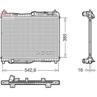 Bilde av DENSO DRM10123 Radiator 542mm 385mm 16mm