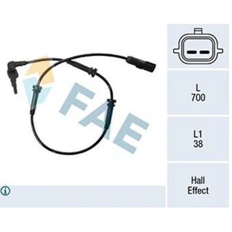 Bilde av FAE 78503 ABS Sensor med kabel Hall prinsipp 2 700 RENAULT: Zoe