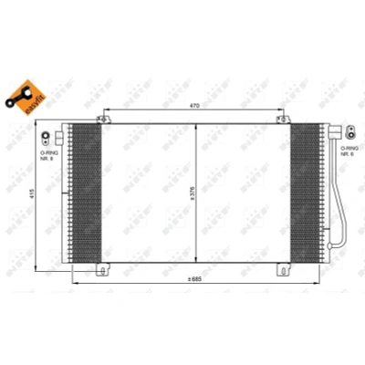 Bilde av NRF EASY FIT 350030 Kondensator med tetningsring 17,2 14,1 Aluminium 685 RENAULT: MASTER 2 Kasten