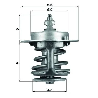 Bilde av MAHLE ORIGINAL TX 63 83 Termostat 48 uten pakning TOYOTA: Camry IV Sedan, HILUX 4 Pick up, MR2 I Coupé, HYUNDAI: Getz