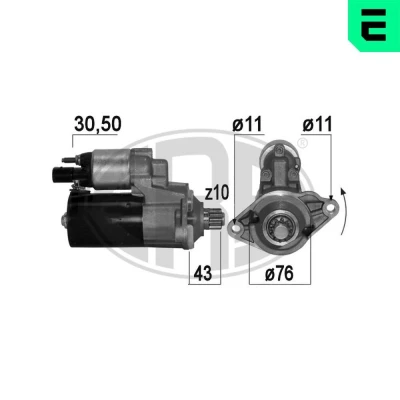 Bilde av ERA 220665A Starter 12 1 10 VOLKSWAGEN: Touran I, GOLF 5, 6, SKODA: Octavia 2 Combi, AUDI: A3 Sportback