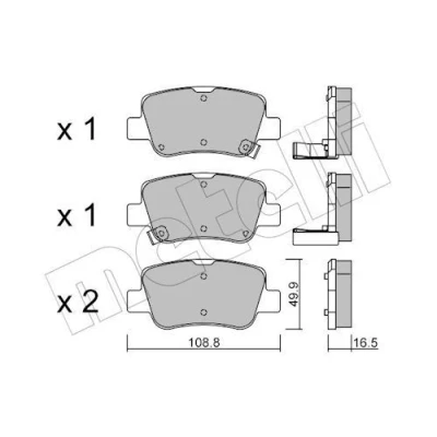 Bilde av Bremseklosser sett METELLI 22 0881 0