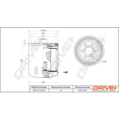 Bilde av Dr!ve+ DP1110.11.0180 Oljefilter M 20 X 1.5 Påskruingsfilter PEUGEOT: Boxer Minibuss, Flatvogn lastebil/Chassis, Van
