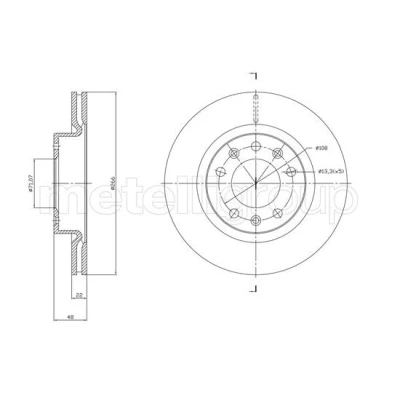 Bilde av METELLI 23 1765C Bremseskiver 266,0 22,0 5 71,1 ventilert spraylakkert PEUGEOT: 308 SW 2, I Hatchback, II Hatchback