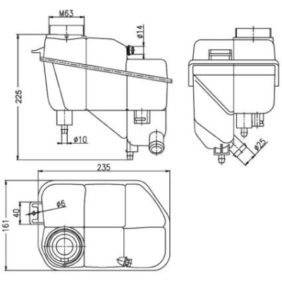 Bilde av MAHLE ORIGINAL CRT 202 000S Ekspansjonstank Med sensor, uten deksel MERCEDES BENZ: E Klasse Sedan, T modell