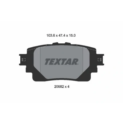 Bilde av TEXTAR 2058201 Bremseklosser klargjort for slitasjeindikator TOYOTA: RAV4 V, SUZUKI: Across SUV