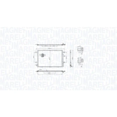 Bilde av MAGNETI MARELLI 350203103500 Kondensator uten tørker 408 591 16 AUDI: A4 B8 Avant, B7 B6/B7 Cabrio