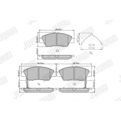 Bilde av JURID 572637J Bremseklosser med akustisk slitasjevarsel kolbleklips uten tilbehør HONDA: JAZZ 3, Insight II Hatchback, 4