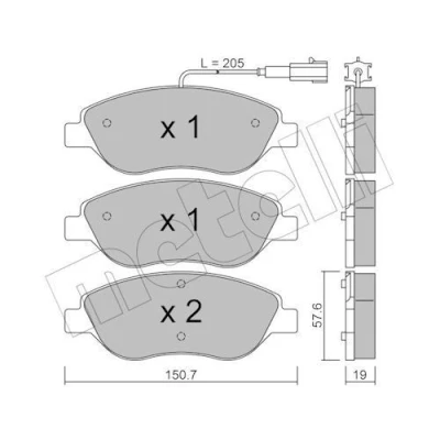 Bilde av Bremseklosser sett METELLI 22 0577 0