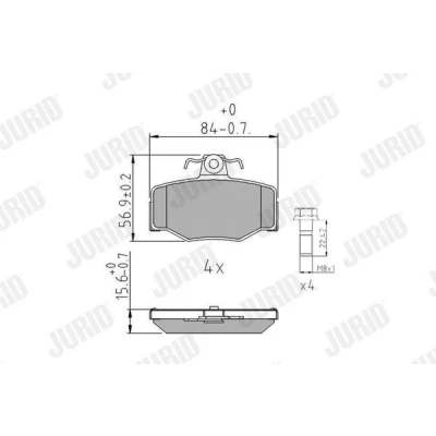 Bilde av JURID 571421J Bremseklosser ikke klargjort for slitasjeindikator med tilbehør NISSAN: Almera II Hatchback, Primera Hatchback