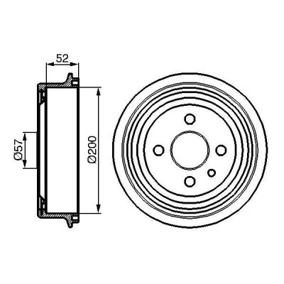 Bilde av BOSCH 0 986 477 018 Bremsetrommel 242 bakaksel OPEL: Kadett C Sedan, Manta B Ascona Sedan