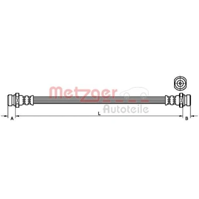 Bilde av METZGER 4110544 Bremseslange 226