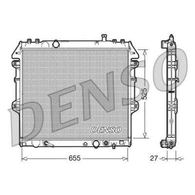 Bilde av DENSO DRM50045 Radiator Aluminium 525 655 27 TOYOTA: HILUX 3 Pick up