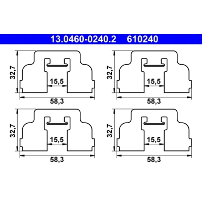 Bilde av Tilbehørsett, bremseklosser, Framaksel, dacia logan, logan mcv, sandero, renault i, kombi sandero/stepway 41 02 789 57