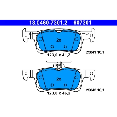 Bilde av ATE 13.0460 7301.2 Bremseklosser ikke klargjort for slitasjeindikator, ekskl. slitasjevarselkontakt PEUGEOT: 308 SW 2, II Hatchback