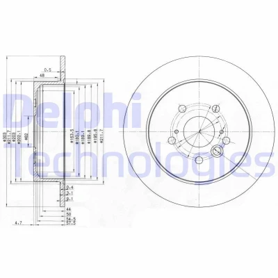 Bilde av DELPHI BG3691 Bremseskiver 302 9 5 fullt ut oljet ubehandlet uten hjullager, ABS sensorring TOYOTA: RAV4 II SUV