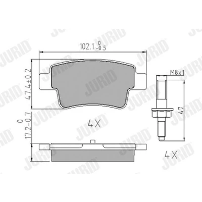 Bilde av JURID 573166J Bremseklosser ikke klargjort for slitasjeindikator med tilbehør OPEL: Corsa D Hatchback, FIAT: Grande Punto Hatchback