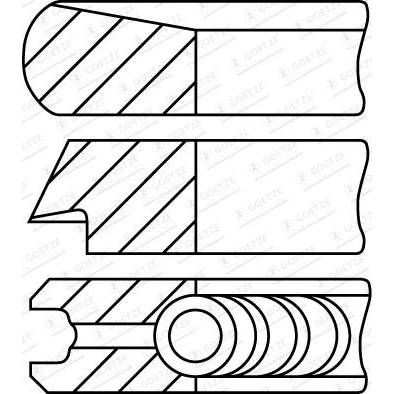 Bilde av GOETZE ENGINE 08 453107 00 Stempelringsett 75,5 0,5