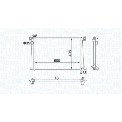 Bilde av MAGNETI MARELLI 350213168600 Radiator 600 408 16 Kjøleribber loddet