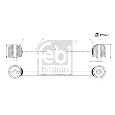 Bilde av FEBI BILSTEIN 194672 Bærebru med gummilagre venstre bakaksel, høyre bakaksel Casterstag Stål JEEP: Commander, GRAND CHEROKEE 2, 3