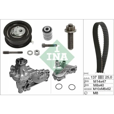 Bilde av INA 530 0377 32 vannpumpe + Registerreimsett med VOLKSWAGEN: Sharan I, Caddy 2 Kastenwagen