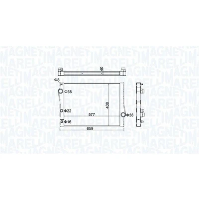 Bilde av MAGNETI MARELLI 350213163500 Radiator 577 438 40 Kjøleribber loddet BMW: X5, X6