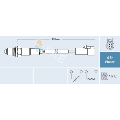 Bilde av FAE 77253 Lambdasonde før katalysator reguleringssonde FORD: Focus 2, FIESTA 5, C Max