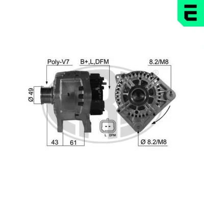 Bilde av ERA 210472A Dynamo 14V 110A RENAULT: MEGANE 2 Kombi, LAGUNA Grandtour, Scénic 1