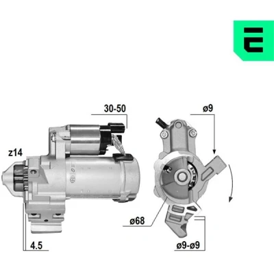 Bilde av ERA 221156A Starter 12V 1,7kW 14 M8 B+, Plug 68mm