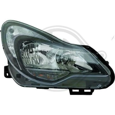 Bilde av DIEDERICHS 1814281 Frontlykter venstre H7, H7/H1, H1 svart med kjørelys OPEL: Corsa D Hatchback