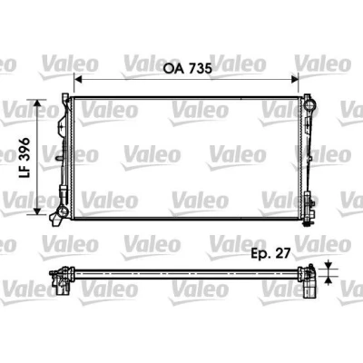 Bilde av VALEO 732956 Radiator Aluminium 735 396 27 uten kjølemiddelregulator Kjøleribber loddet CHRYSLER: VOYAGER 4