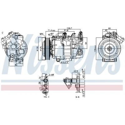 Bilde av NISSENS 890763 Kompressor 6SBL14C 12 PAG 46 YF R 134a, 1234yf RENAULT: Kadjar, MEGANE 3 Grandtour, Coupe