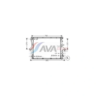 Bilde av AVA COOLING SYSTEMS VN2198 Radiator Aluminium 710mm 548mm 40mm uten ekspansjonstank Kjøleribber loddet
